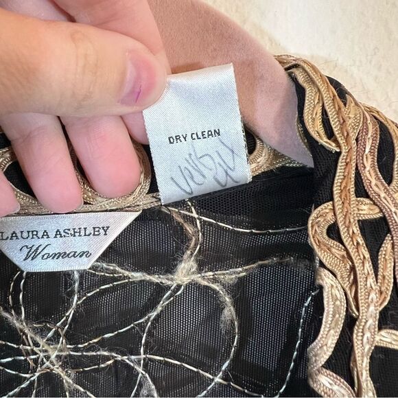 Laura Ashley Women’s Black Gold Sheer Jacket 1X - Picture 8 of 11